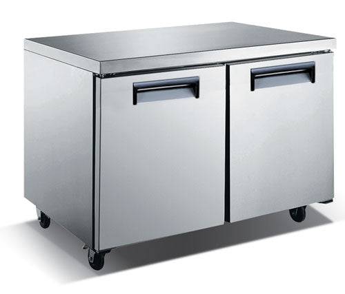 Universal Coolers SC-48-LBFI 48" Two Door Undercounter Freezer with 2 Shelves, Self-Contained - Top Restaurant Supplies