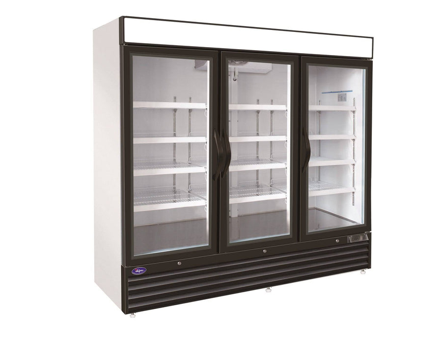 Valpro VP3R-72HC 3 Glass Door 72 cu. ft. Refrigerator - Top Restaurant Supplies