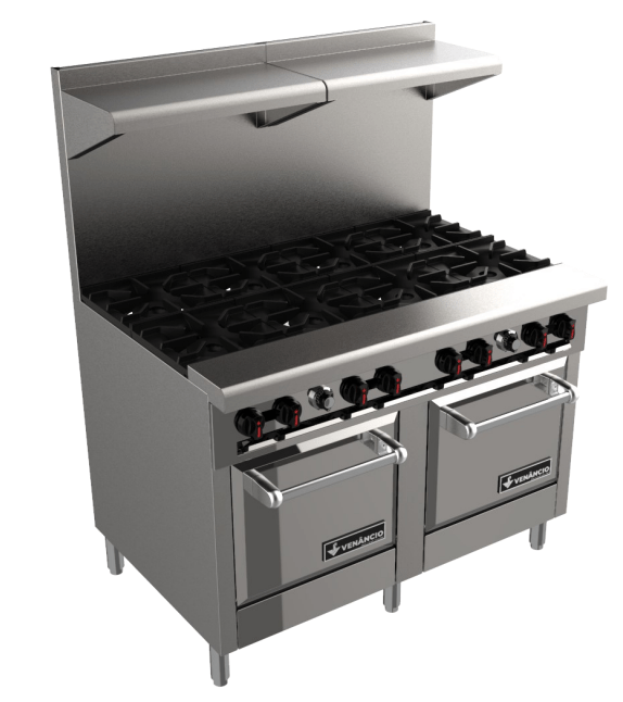 Venancio R482ST-48B 48" Elite Range with 8 Burners and 2 Ovens, Restaurant Series - Top Restaurant Supplies