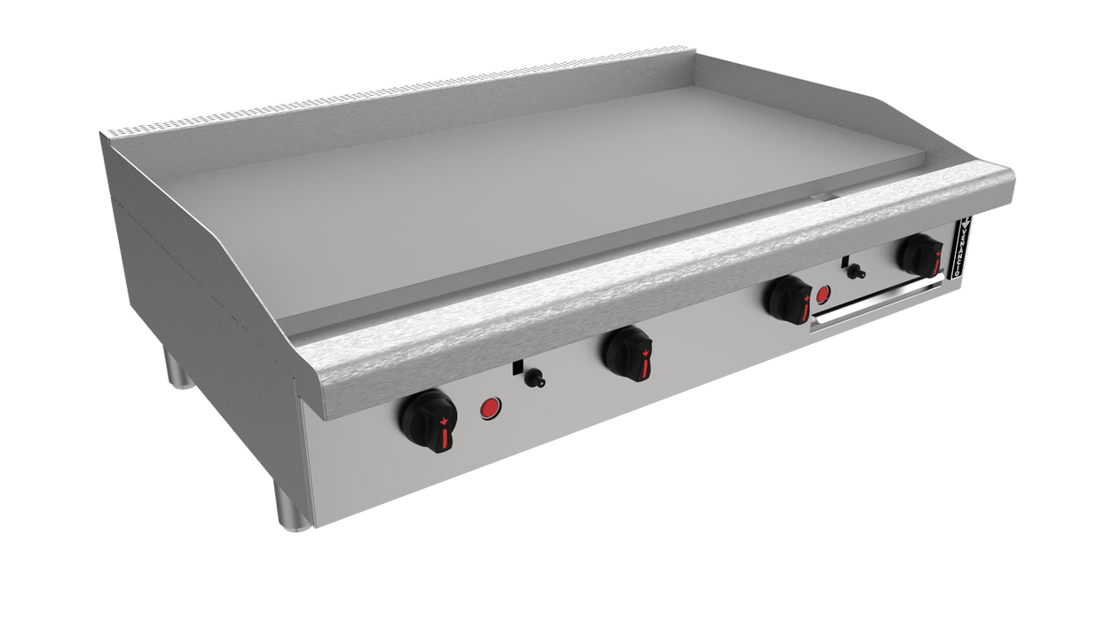 Venancio R48CT-48T 48" Elite Thermostatic Griddle with 4 Burners, 1" Thick Plate, Restaurant Series - Top Restaurant Supplies