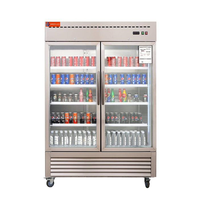 Westlake WKR-49BG Glass Door 49 Cu.ft Stainless Steel Reach-in Upright Refrigerator - Top Restaurant Supplies