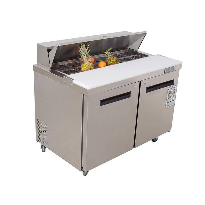 Westlake WKSR-48B 48" Double Door Sandwich Prep Table Refrigerator, Stainless Steel - Top Restaurant Supplies