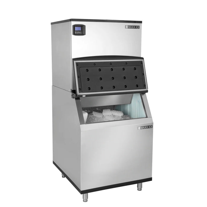 Maxx Ice MIM650NH-B580 Intelligent Series Modular Ice Machine, 30"W, 645 lbs w/580 lb Storage Bin, Stainless Steel