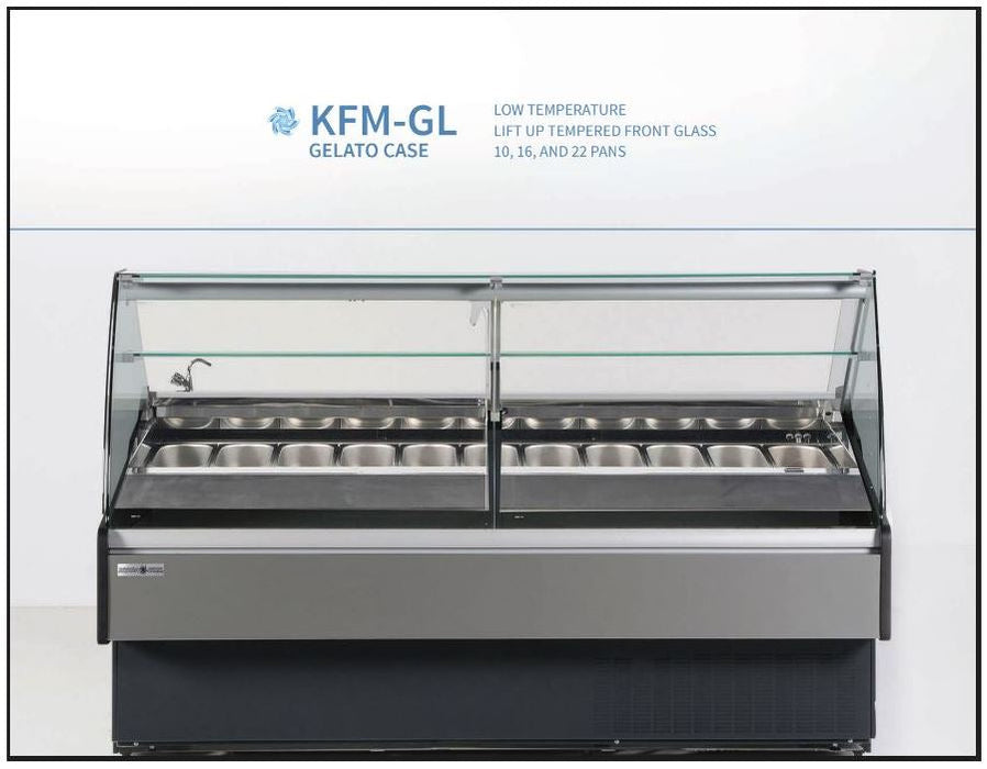 Hydra-Kool KFM-GL-80-S Curved Glass Gelato Case - Top Restaurant Supplies