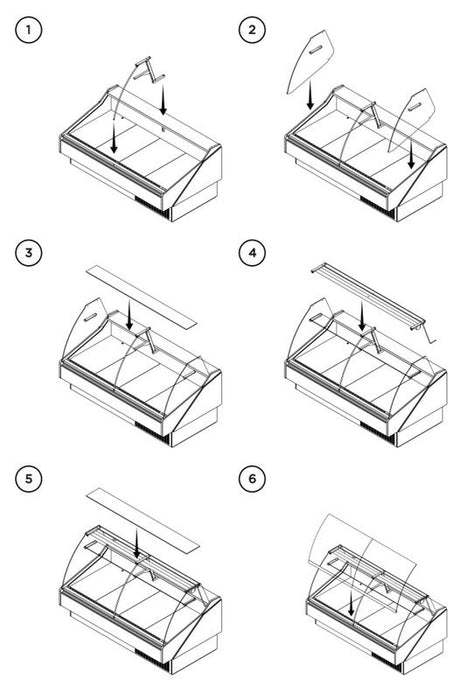 Hydra Kool KPM-CG-60-S Deli Products and Packaged Meat Curved Glass Deli Case - Top Restaurant Supplies