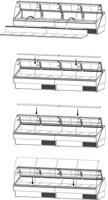 Hydra-Kool KFM-CG-80-S Fresh Meat Curved Glass Deli Case - Top Restaurant Supplies