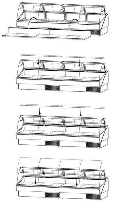 Hydra-Kool KFM-FG-100-S Fresh Meat Flat Glass Deli Case - Top Restaurant Supplies