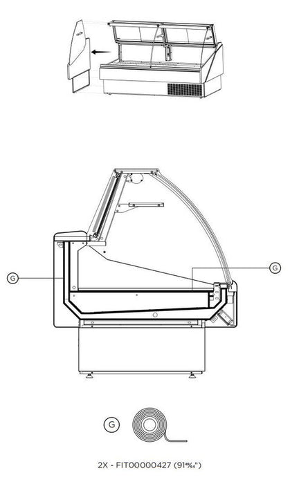 Hydra-Kool KFM-FG-60-S Fresh Meat Flat Glass Deli Case - Top Restaurant Supplies