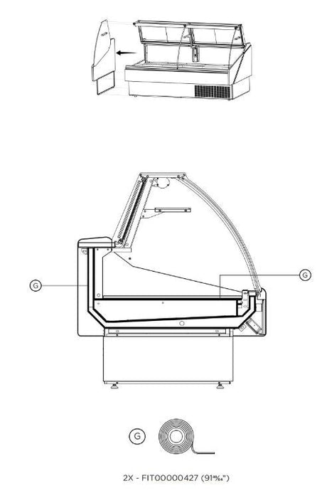 Hydra-Kool KFM-CG-120-S Fresh Meat Flat Glass Deli Case - Top Restaurant Supplies