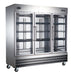 SABA S-72RG 80 7/8" Three Glass Door Reach-In Refrigerator Stainless Steel, 72 Cu. Ft. - Top Restaurant Supplies