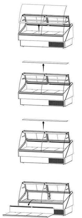 Hydra-Kool KFM-CG-60-S Fresh Meat Curved Glass Deli Case - Top Restaurant Supplies