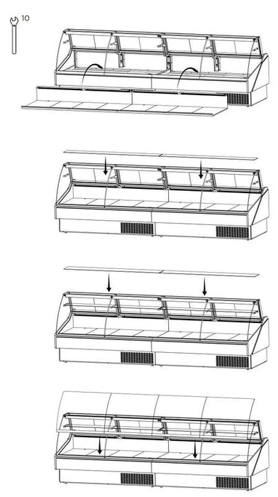 Hydra-Kool KFM-CG-120-S Fresh Meat Curved Glass Deli Case - Top Restaurant Supplies