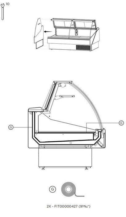 Hydra-Kool KFM-CG-120-S Fresh Meat Curved Glass Deli Case - Top Restaurant Supplies