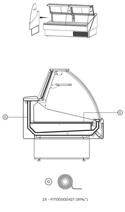 Hydra-Kool KFM-CG-60-S Fresh Meat Curved Glass Deli Case - Top Restaurant Supplies