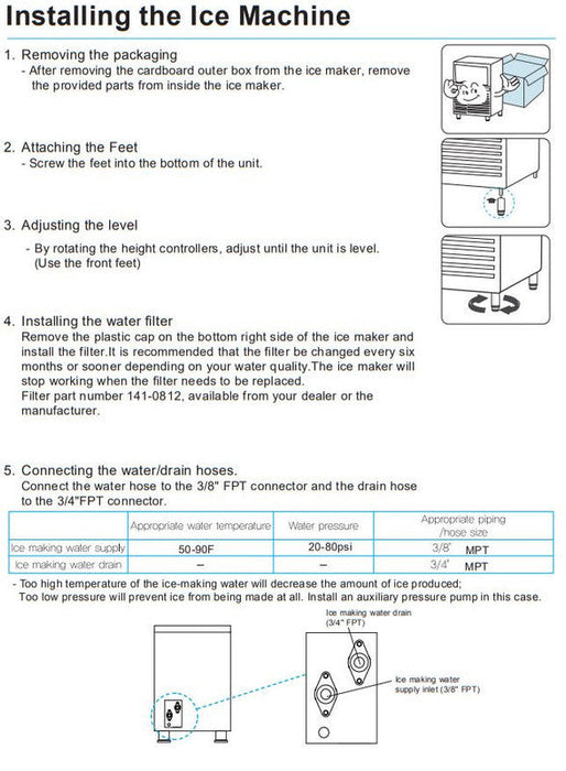 Kool-It KCU-110-AH Undercounter Ice Maker, 107 Lbs. Per Day, Undercounter, Cube Style Ice - Top Restaurant Supplies