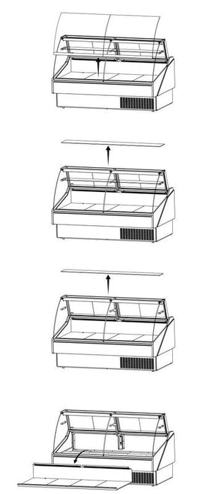 Hydra-Kool KFM-CG-40-S Fresh Meat Curved Glass Deli Case - Top Restaurant Supplies