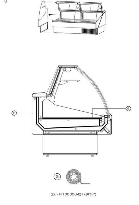 Hydra-Kool KFM-CG-80-S Fresh Meat Curved Glass Deli Case - Top Restaurant Supplies