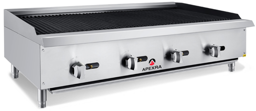 Apexra APCB 48LP Char Rock Charbroiler, 48", 140,000 BTU, Liquid Propane - Top Restaurant Supplies