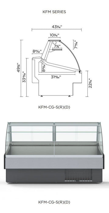 Hydra-Kool KFM-CG-120-S Fresh Meat Curved Glass Deli Case - Top Restaurant Supplies