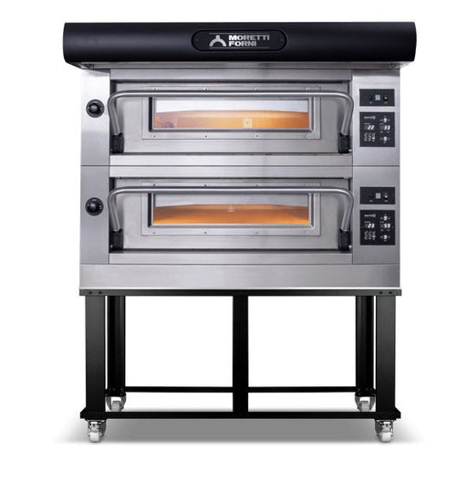 Moretti Forni AMALFI B2 X Electric Pizza Oven Amalfi  38'' x 29'' x 7'' (Chamber)  208/240/60/3 - 2 Decks with tray guide base - Top Restaurant Supplies