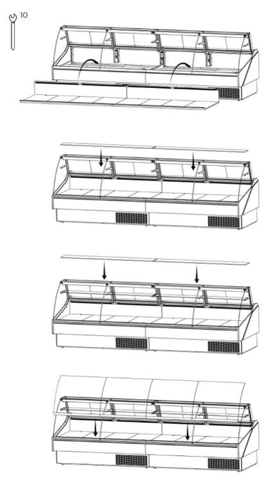 Hydra Kool KPM-CG-60-S Deli Products and Packaged Meat Curved Glass Deli Case - Top Restaurant Supplies