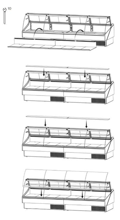 Hydra Kool KPM-CG-100-S Deli Products and Packaged Meat Curved Glass Deli Case - Top Restaurant Supplies