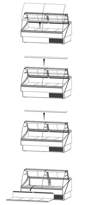 Hydra-Kool KFM-CG-80-S Fresh Meat Curved Glass Deli Case - Top Restaurant Supplies