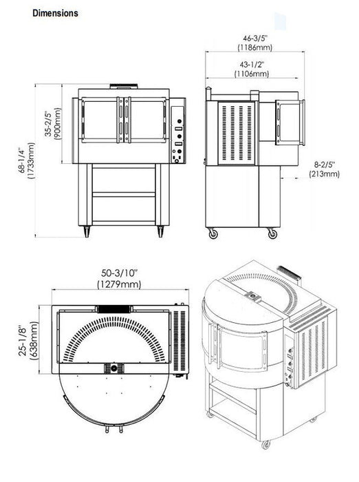 Sierra Volare 50.5" Rotary Deck Gas Pizza Oven - Top Restaurant Supplies