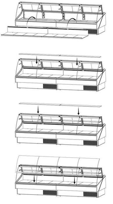 Hydra-Kool KFM-CG-40-S Fresh Meat Curved Glass Deli Case - Top Restaurant Supplies