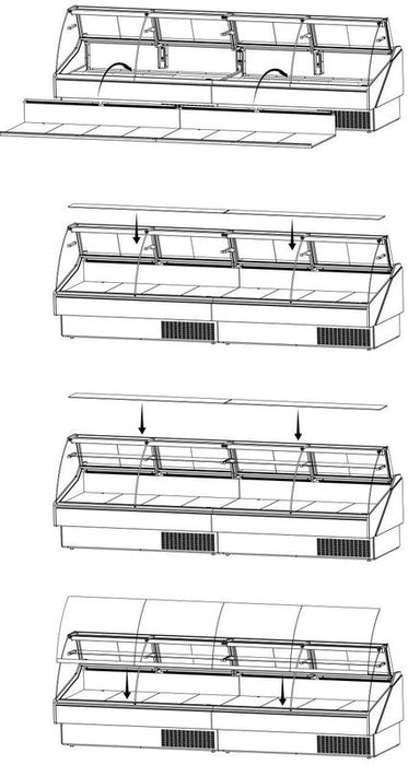 Hydra-Kool KFM-CG-60-S Fresh Meat Curved Glass Deli Case - Top Restaurant Supplies