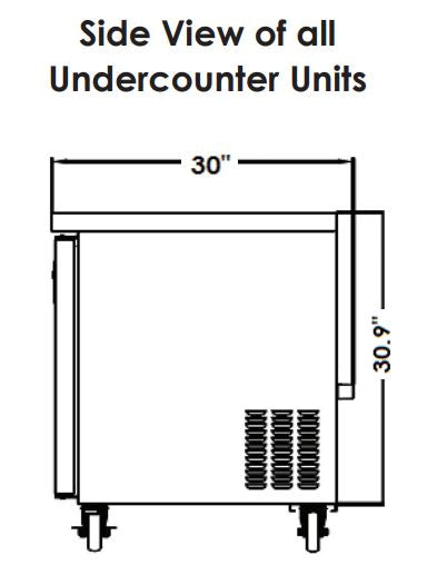 Kool-It KUCF-60-2 60??Undercounter Freezer, 16.7 Cu. Ft. - Top Restaurant Supplies